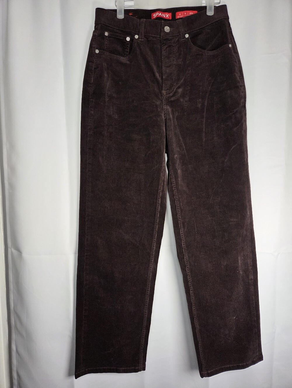 SPANX Brown Corduroy 90's Straight Leg Jeans Women's M   $158